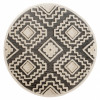 HomeRoots 6 ft. Round Gray & Cream Geometric Area Rug