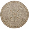 HomeRoots 6 ft. Round Beige & Cream Distressed Medallion Area Rug