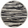 HomeRoots 6 ft. Round Black & Gray Camouflage Area Rug