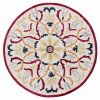 HomeRoots 6 ft. Round Red & Ivory Floral Filigree Area Rug