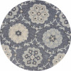 HomeRoots 7 ft. Round Gray Floral Trellis Area Rug