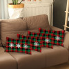 HomeRoots 12 x 20 x 1 in. Multi Color Christmas Snowflake Trio Plaid Lumbar Throw Pillows Set of 4