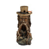 Jeco 31 in. Tree Stump Face Fountain with LED Light & Bird House