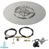 American Fireglass 30 in. Round Stainless Steel Flat Pan with Spark Ignition Kit - Propane