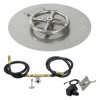 American Fireglass 12 in. Round Stainless Steel Flat Pan with Spark Ignition Kit - Natural Gas