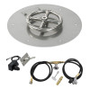 American Fireglass 24 in. Round Stainless Steel Flat Pan with Spark Ignition Kit - Propane