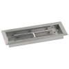 American Fireglass 18 x 6 in. Rectangular Stainless Steel Drop-In Firepit Pan with Spark Ignition Kit - Propane