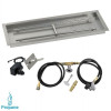 American Fireglass 36 x 12 in. Rectangular Stainless Steel Drop-In Firepit Pan with Spark Ignition Kit - Propane