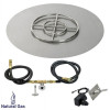 American Fireglass 36 in. Round Stainless Steel Flat Pan with Spark Ignition Kit - Natural Gas