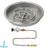 American Fireglass 19 in. Round Stainless Steel Drop-In Pan with Match Light Kit - Propane