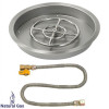 American Fireglass 19 in. Round Stainless Steel Drop-In Pan with Match Light Kit - Natural Gas