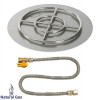 American Fireglass 24 in. Round Stainless Steel Flat Pan with Match Light Kit - Natural Gas