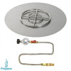 American Fireglass 30 in. Round Stainless Steel Flat Pan with Match Light Kit - Propane