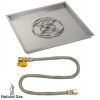 American Fireglass 36 in. Square Stainless Steel Drop-In Pan with Match Light Kit - Natural Gas