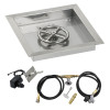 American Fireglass 18 in. Square Stainless Steel Drop-In Pan with Spark Ignition Kit - Propane