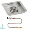 American Fireglass 12 in. Square Stainless Steel Drop-In Pan with Match Light Kit - Propane