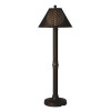 Patio Living Concepts Tahiti II 60 in. Floor Lamp 17207 with 3 in. black tube body and tight weave flat wicker walnut shade