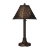 Patio Living Concepts Tahiti II 34 in. Table Lamp 17217 with 2 in. black tube body and tight weave flat wicker walnut shade