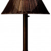 Patio Living Concepts Tahiti II 34 in. Table Lamp 17217 with 2 in. white tube body and tight weave flat wicker walnut shade
