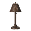 Patio Living Concepts Tahiti II 30 in. Table Lamp 17220 with 2 in. black tube body and tight weave flat wicker walnut shade