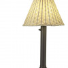 Patio Living Concepts Tahiti II 30 in. Table Lamp 19227 with 2 in. bronze tube body and tight weave flat wicker stone shade
