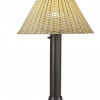 Patio Living Concepts Tahiti II 34 in. Table Lamp 19257 with 3 in. bronze tube body and tight weave flat wicker stone shade