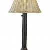 Patio Living Concepts Umbrella Table Lamp 19777 with 2 in. black tube body and stone all-weather wicker shade