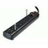 Weltron WSP-600PLF-25BK THIS 6 OUTLET PLASTIC POWER STRIP HAS 750 JOULES, EMI/RFI FILTER AND A 25FT POWE