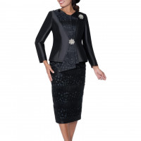 GMI Church Dress Classic Brooch Ensemble skirt suit a formal outfit composed of the jacket and the skirt.