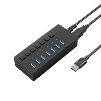 4xem 4XH707 7 IN 1 USB A 3.0 5GBPS USB HUB CABLE AND DC POWER SUPPLY INCLUDED