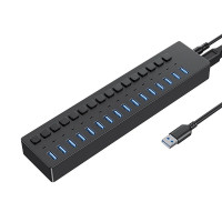4xem 4XH716 16 IN 1 USB A 3.0 5GBPS USB HUB CABLE AND DC POWER SUPPLY INCLUDED