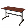 Regency 48 In. Kobe Flip Top Mobile Rectangular Training Table - Cherry