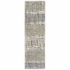 HomeRoots 2 x 8 ft. Grey & Ivory Abstract Lines Runner Rug