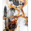 HomeRoots 3 Panel Reversible Abstract Art Room Divider Screen