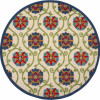 HomeRoots 8 ft. Round Blue Vines Indoor & Outdoor Area Rug
