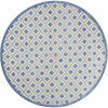 HomeRoots 8 ft. Round Blue & Gray Indoor & Outdoor Area Rug