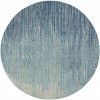 HomeRoots 8 ft. Round Navy & Light Blue Abstract Area Rug