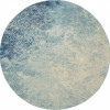 HomeRoots 8 ft. Round Light Blue & Ivory Abstract Sky Area Rug