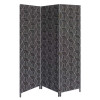 HomeRoots 3 Panel Soft Fabric Room Divider Black - 71 x 47 x 1 in.