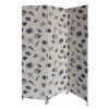 HomeRoots 3 Panel Soft Fabric Room Divider Beige Blue - 71 x 47 x 1 in.