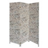HomeRoots 3 Panel Soft Fabric Room Divider Beige Black - 71 x 47 x 1 in.