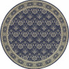 HomeRoots 8 ft. Round Navy & Gray Floral Ditsy Area Rug