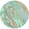 HomeRoots 8 ft. Round Blue & Gray Abstract Impasto Area Rug