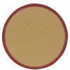 HomeRoots 8 ft. Round Beige & Red Plain Indoor & Outdoor Area Rug