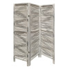 HomeRoots 3 Panel Washed Grey Shutter Screen Room Divider