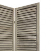 HomeRoots 3 Panel Grey Shutter Screen Room Divider
