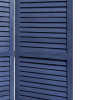 HomeRoots 3 Panel Dark Blue Shutter Screen Room Divider