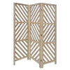 HomeRoots 3 Panel Room Divider with Tropical leaf Brown