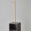 HomeRoots Walnut Storage Coat Rack 12 x 12 x 69 in.