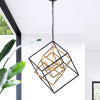 Warehouse of Tiffany HM092-3B 25.6 in. Triplix 3-Light Geometric Chandelier, Gold & Matte Black
